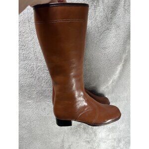 Vtg 70s Sears Women’s 8 Brown Boots Waterproof Fleece Lined USA Made Knee High